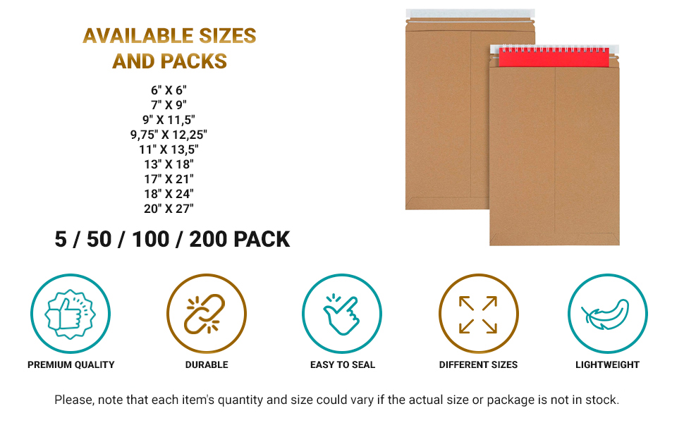 APQ Board Envelope Stay Flat Mailers Rigid Photo Mailers Thick Mailing Envelopes Artwork Envelopes