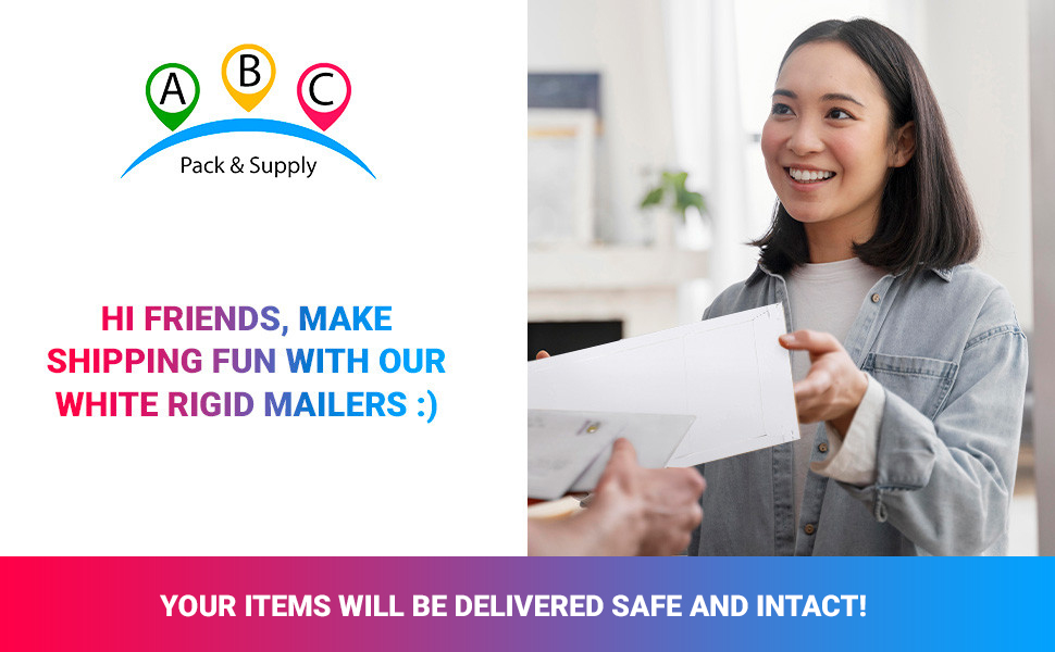 ABC White Rigid Mailers Self Adhesive Envelope Cardboard CD Mailers Shipping Envelopes Rigid Mailer