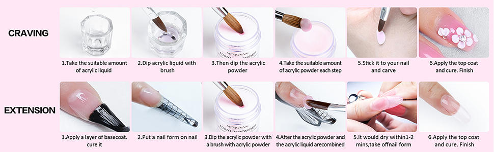 ACRYLIC NAIL KIT SET ACRYLIC POWDER MONOMER LIQUID GLITTER COLORS FRENCH MANICURE DECORATION TOOL