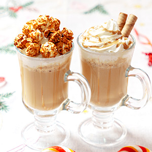 Ice coffee with delicious whipped cream 