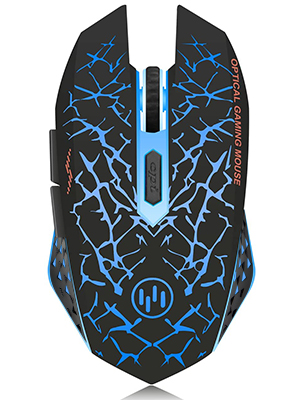 Blue wireless gaming mouse