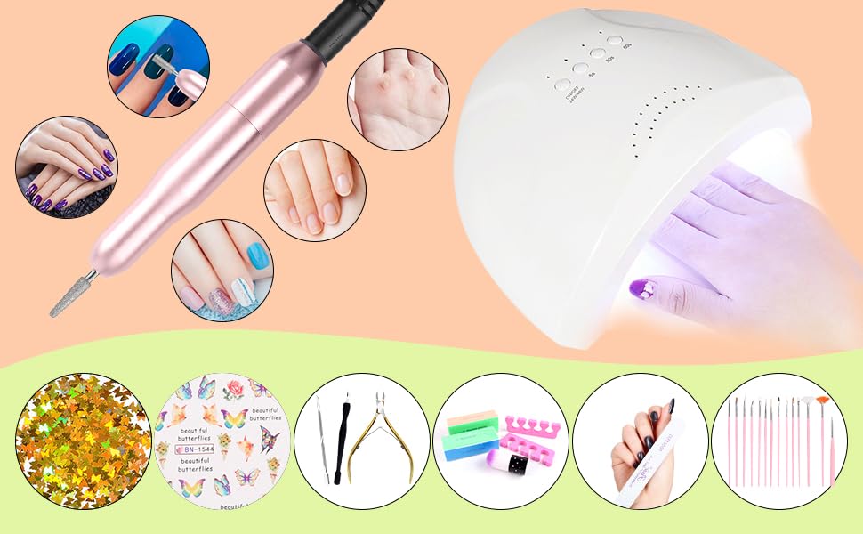 Nail kit nail set nail drill nail tools nail stickers