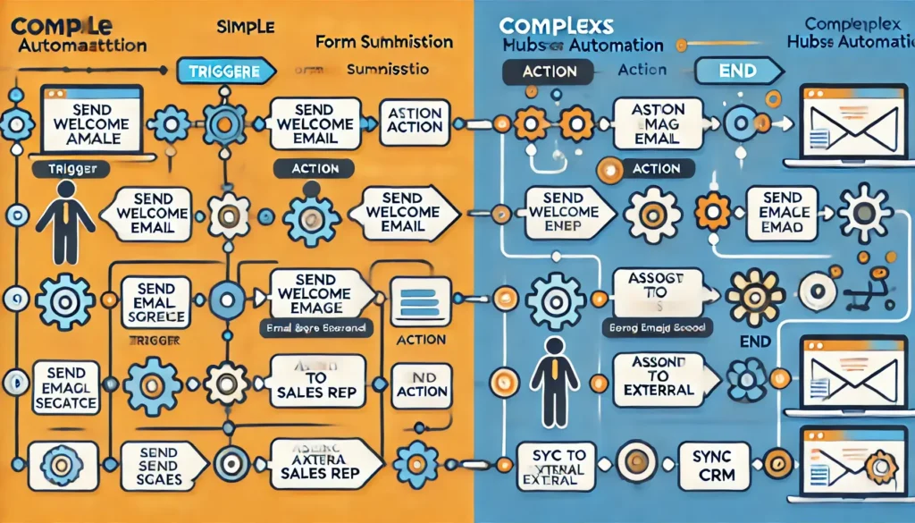 Simple V Complex Designs Examples Dt Understanding HubSpot CRM Automations: Simple vs. Complex Workflows ...