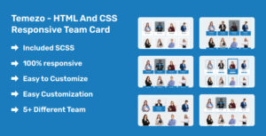 Temezo - HTML and CSS Responsive Team Card - mailinvest.blog