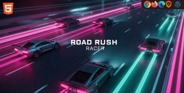 Road Rush Racer HTML5 Car Racing Game For Websites Mobile Ready Road Rush Racer HTML5 Car Racing Game For Websites Mobile Ready